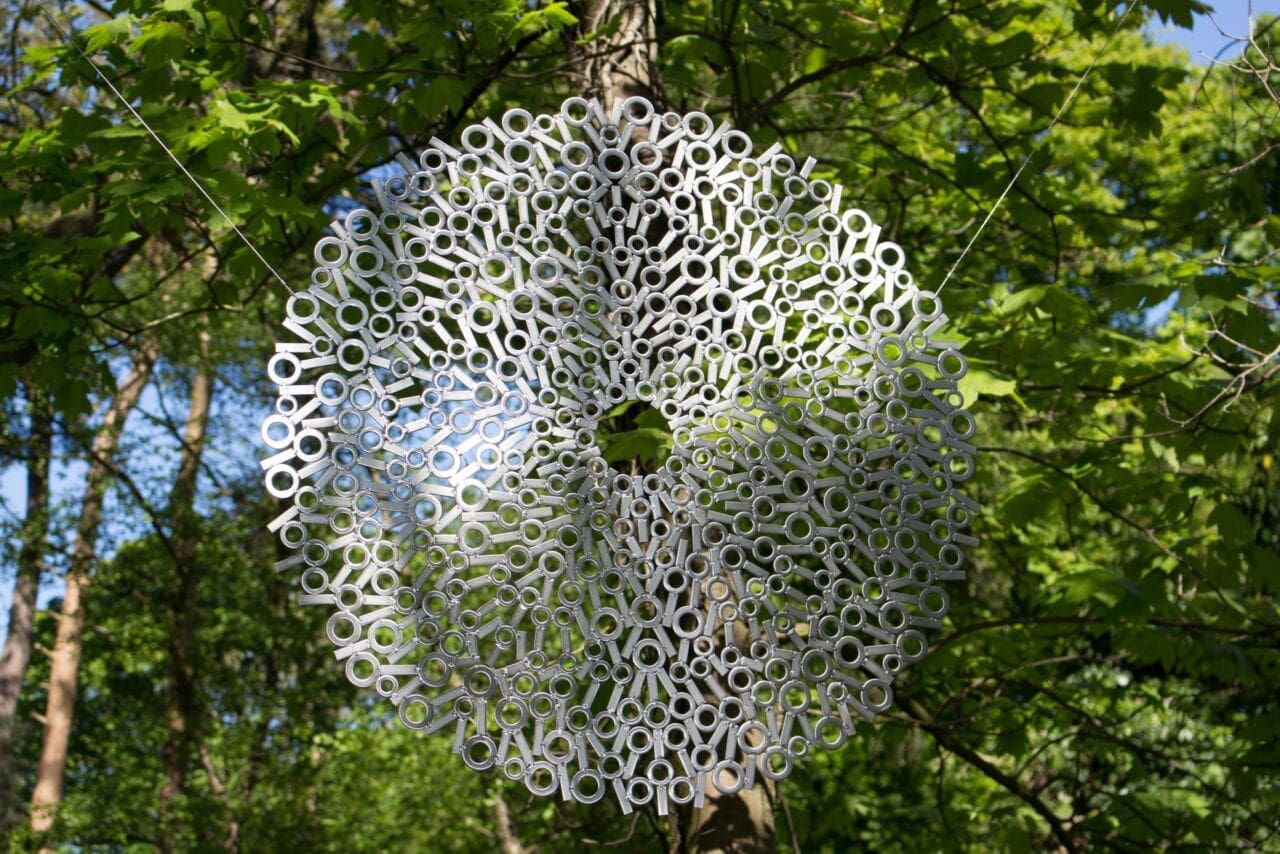 'Flower of Life' Hanging Round Contemporary Sculpture