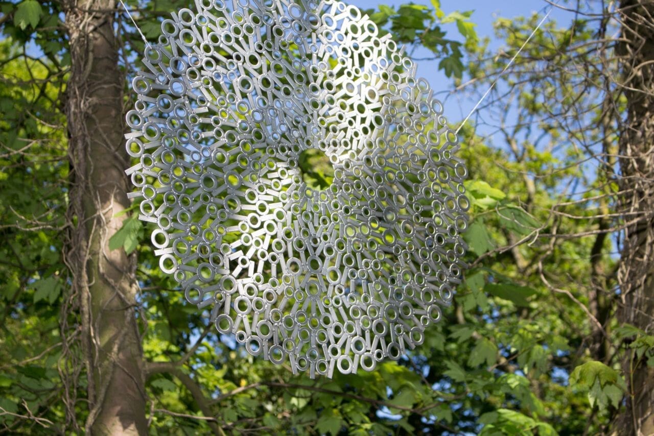 'Flower of Life' Hanging Round Contemporary Sculpture - Image 3