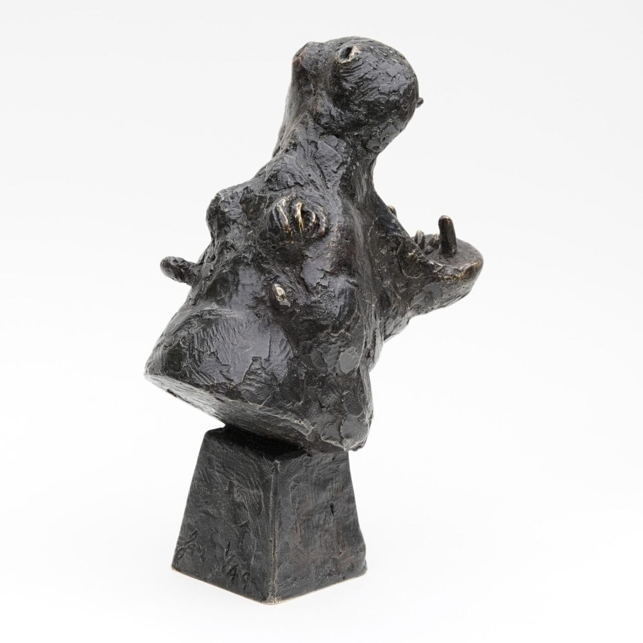 Hippopotamus Miniature (Small Bronze Hippo statuette) - Image 2