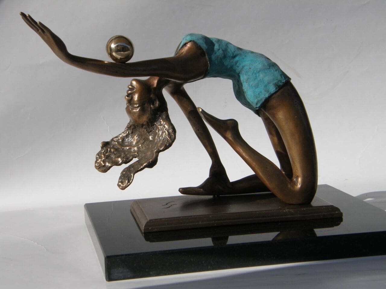 Gymnast (Small Bronze Beautiful with Ball sculptures)