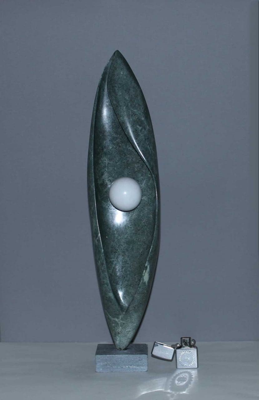 Opal 2 (Abstract Carved Stone Indoor sculpture)