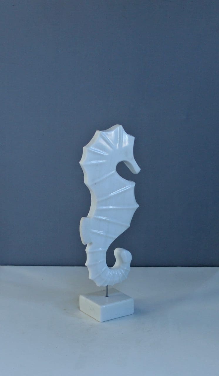 Sivec IV (White marble Indoor Seahorse sculpture) - Image 4