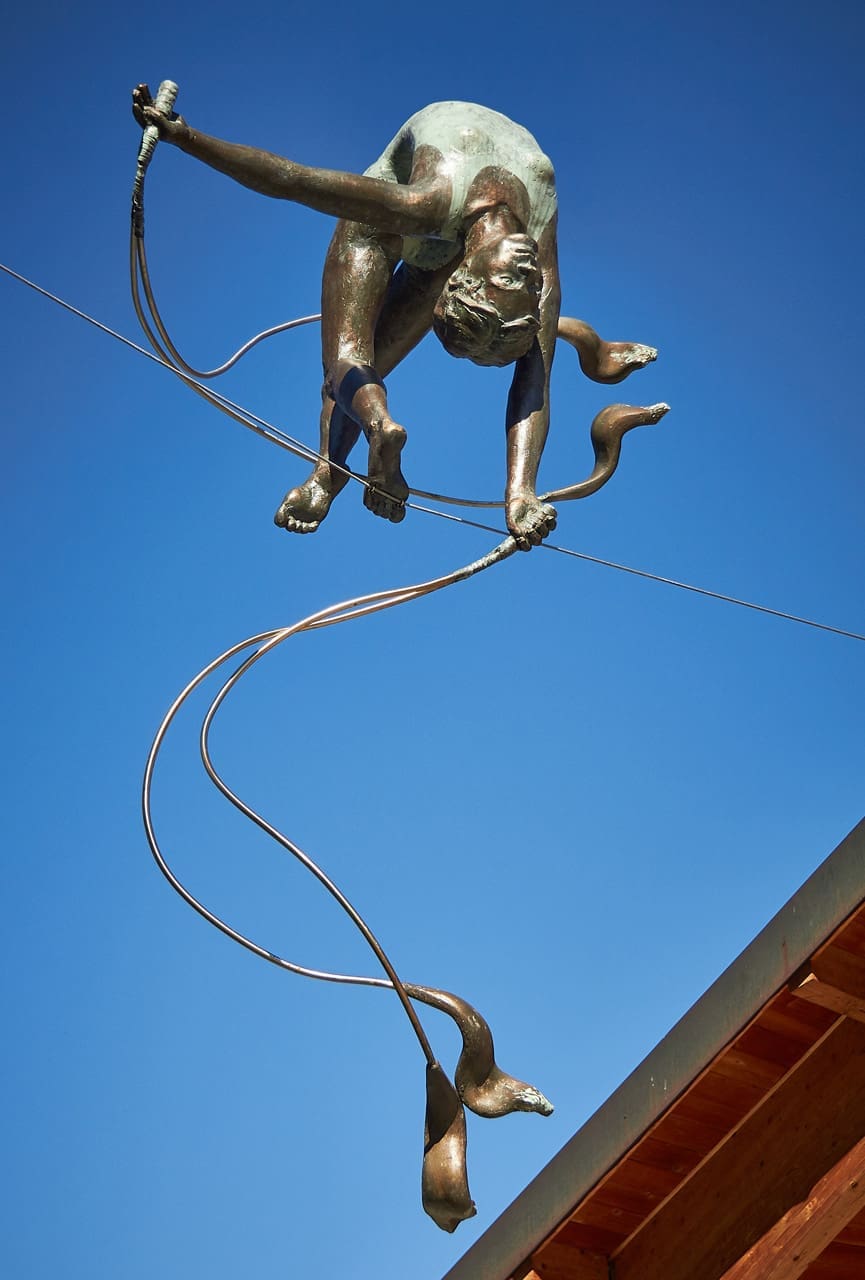 Gymnast with Whips (Balancing Tight Rope Acrobat Sculptures) - Image 3