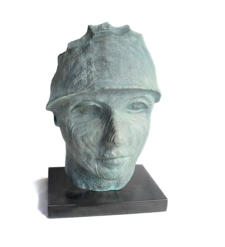 The Boatman (Large Semi Abstract Bronze Head sculpture)