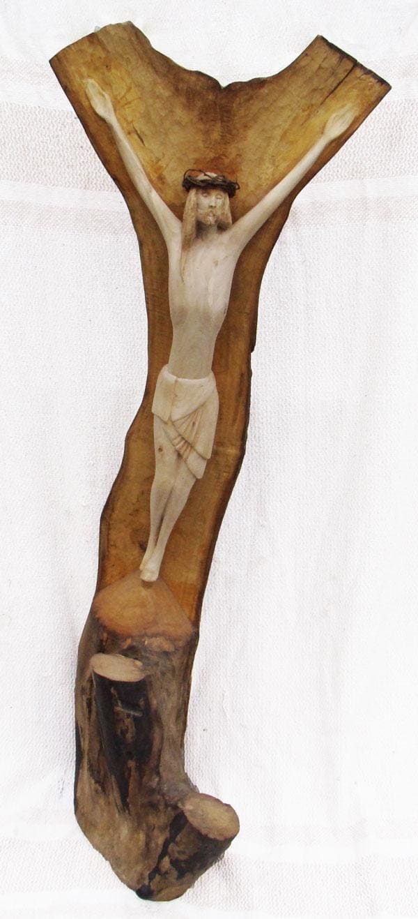 Crucifix (Hand Carved Wood Crucifiction statuette)