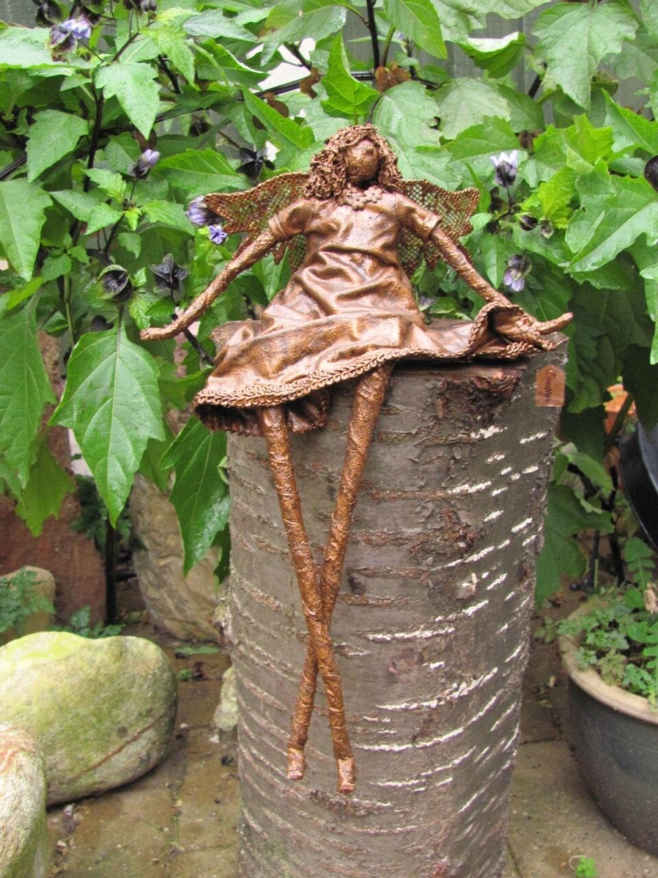 Zinnavyre small sitting bronze effect faerie