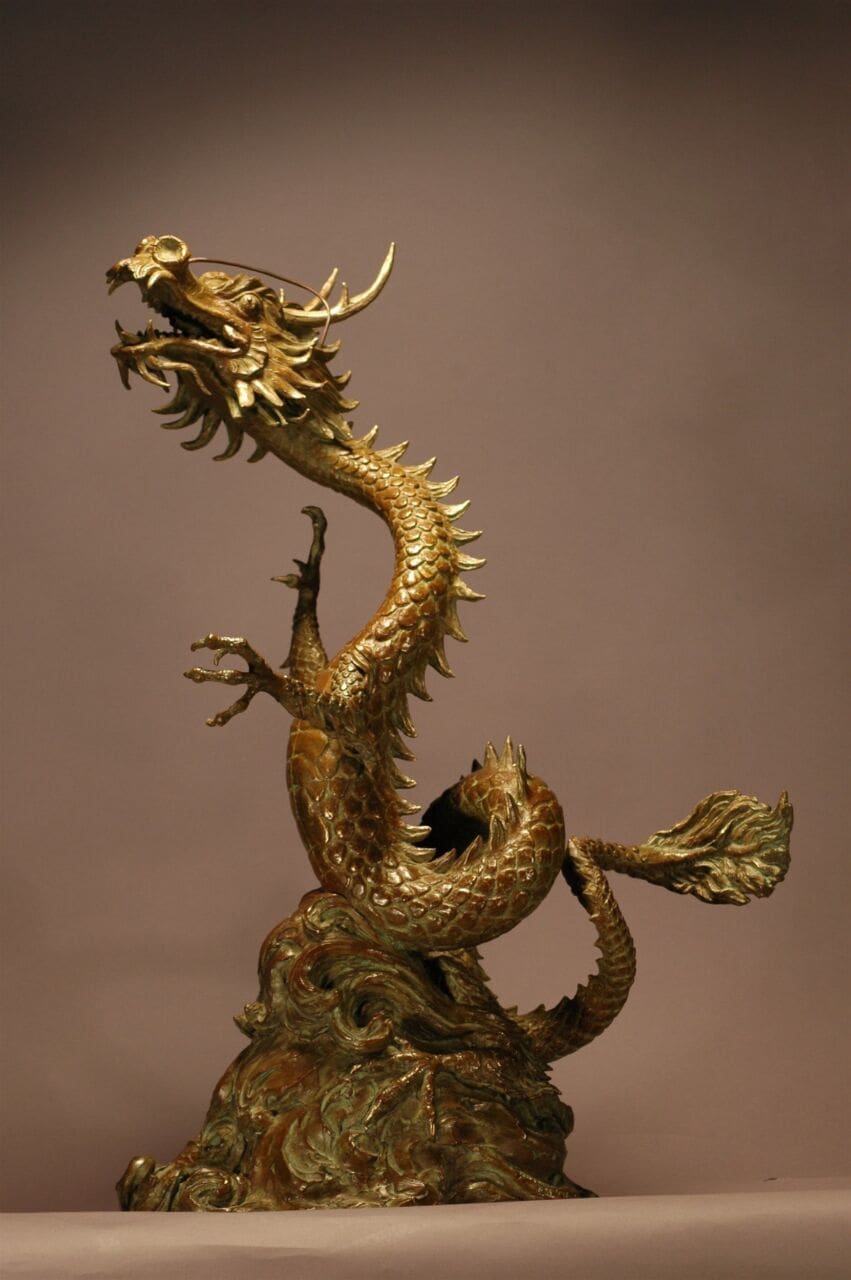 Lucky Dragon (Bronze Oriental Chinese statue)