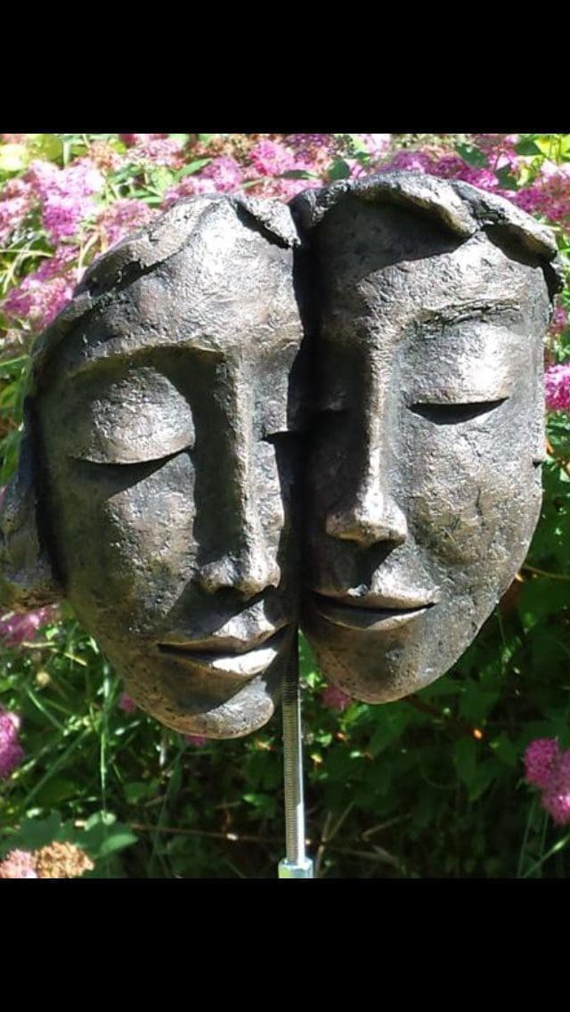 Together,Two Lovers Life Size Faces Sculpture - Image 3