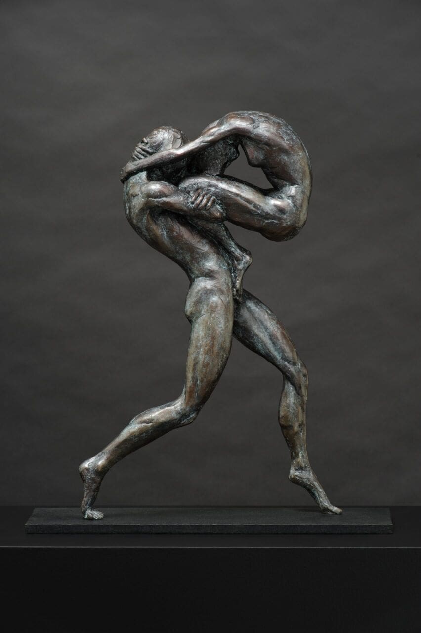 Faith (Small Bronze Nude Couple Embracing statuette) - Image 2