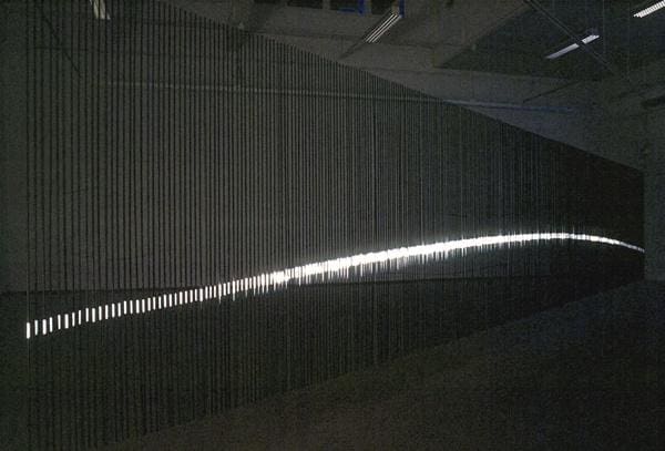Black Rainbow (Glass/Wood Modern Abstract Indoor Kinetic sculpture)
