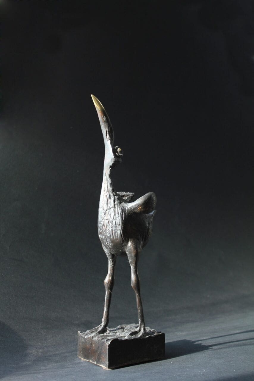 Bird (Abstract Bronze Contemporary Bird statuette)