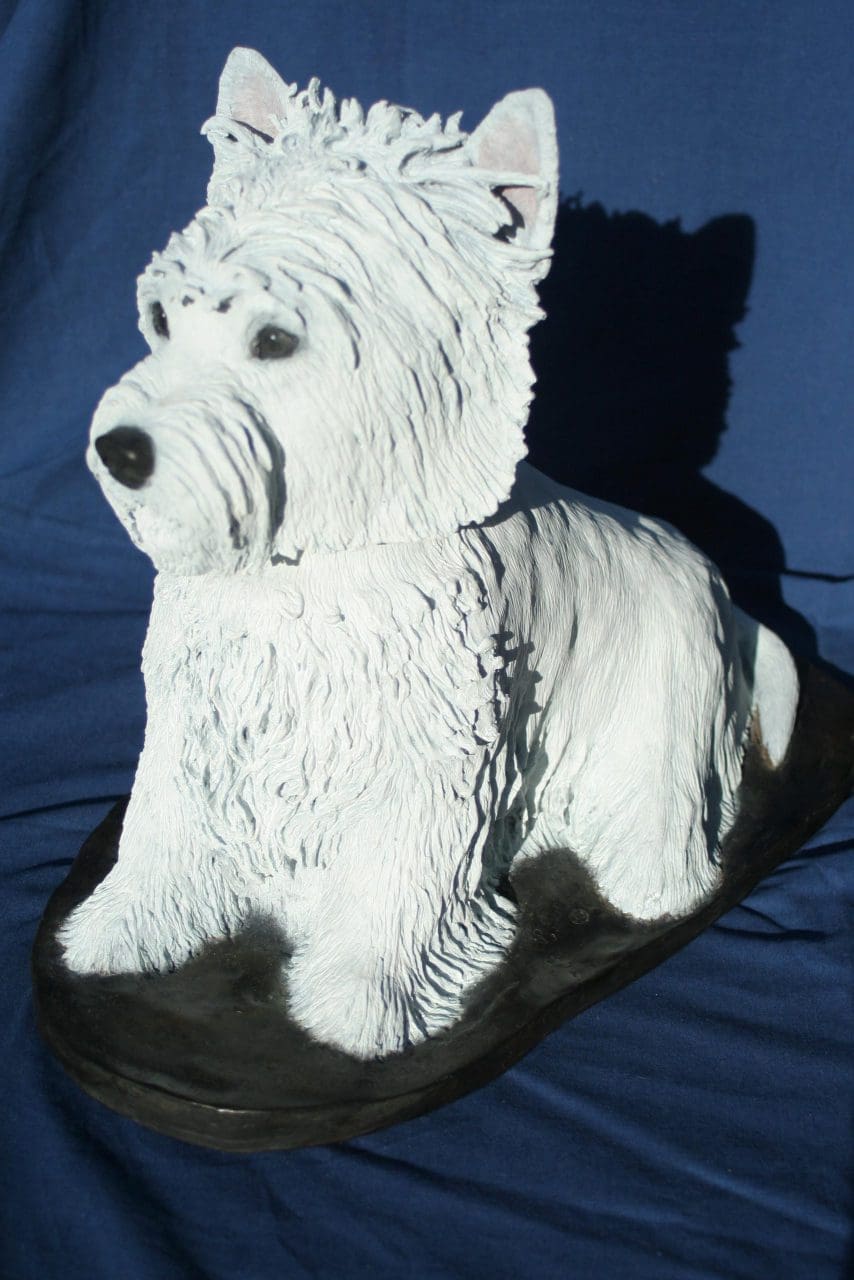 Jimmy, Le Westie (Small Bronze Adorable Dog Sculpture)
