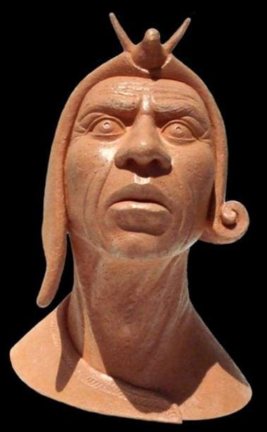 Sciamano (Aztec Head Face Ceramic Bust statue) - Image 2