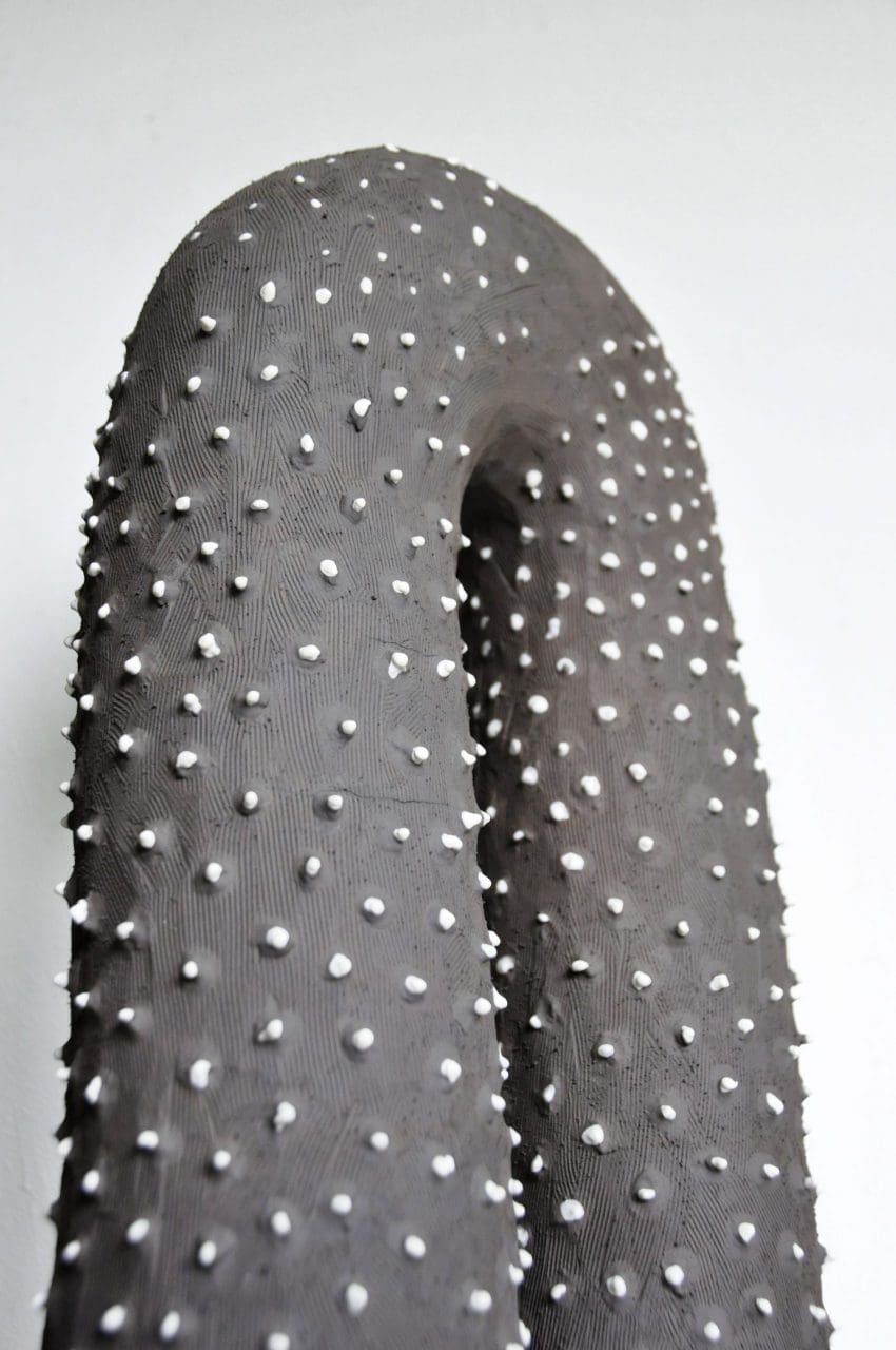 Natural Shape (Minimalist Loop Shaped Clay abstract sculpture statue) - Image 2