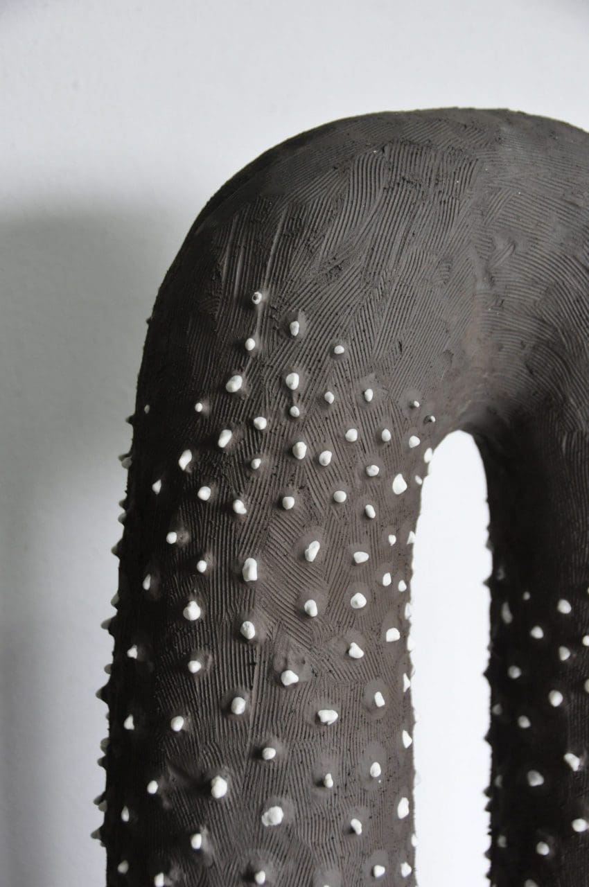 Natural Shape (Minimalist Loop Shaped Clay abstract sculpture statue) - Image 3