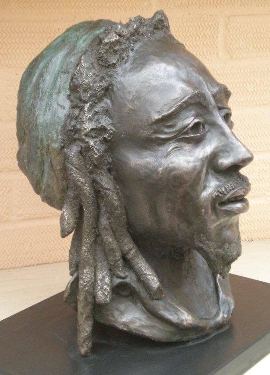 Bob Marley (Bronze Pop Star Reggae Singer Bust statue) - Image 2
