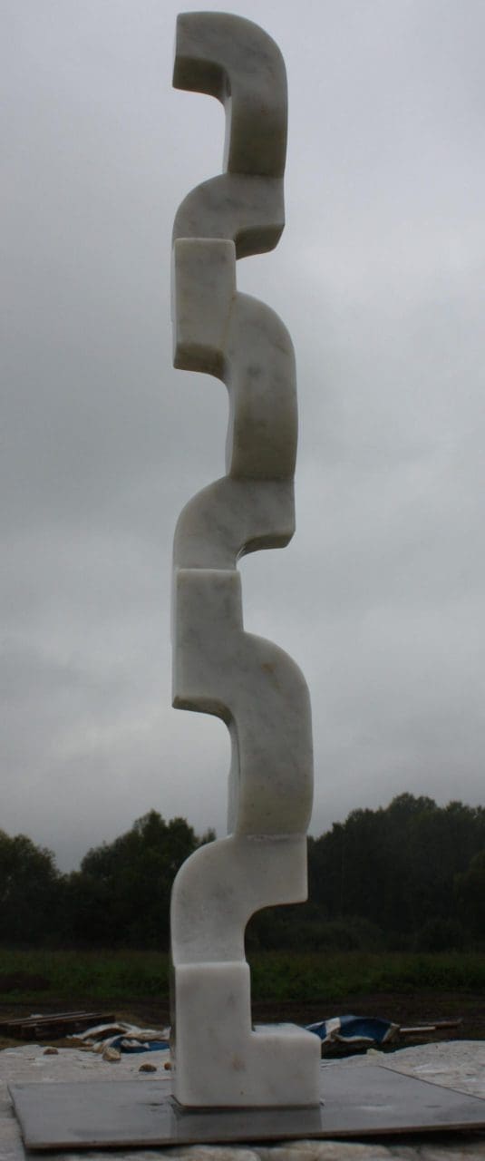 Step By Step (Carved marble Vertical sculpture) - Image 3