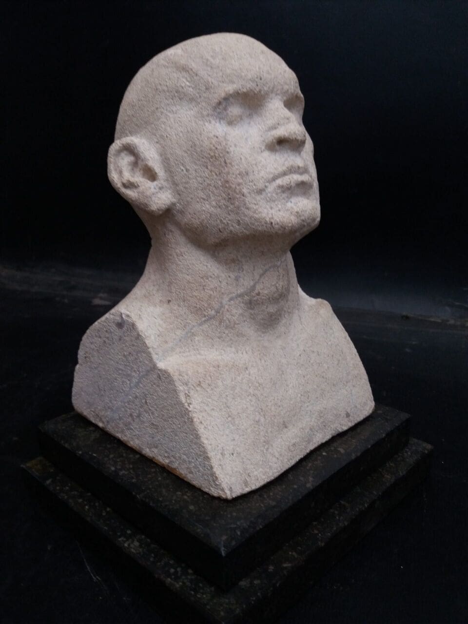 Little Caesar (Small Carved Stone Male Bust statue)