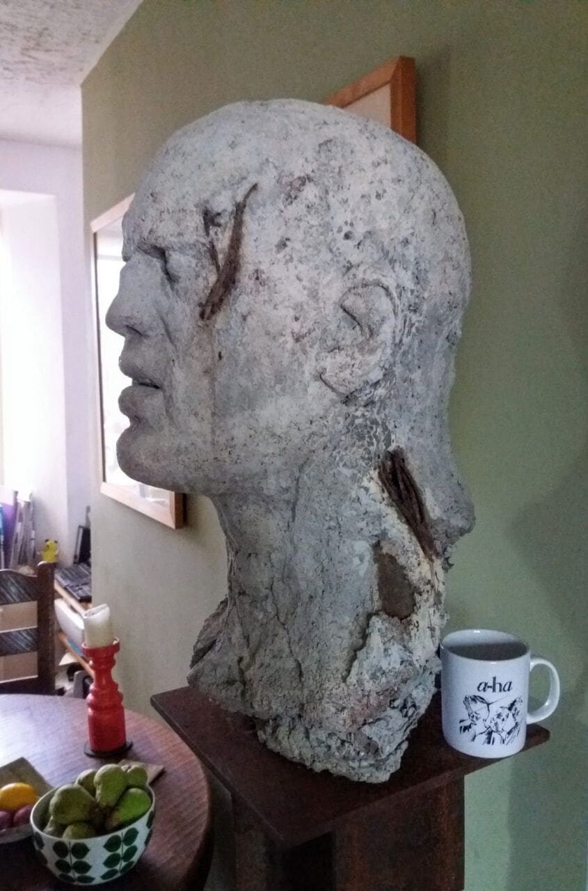 Lost Boy (Big Male Bust Head Outdoor Garden sculpture) - Image 2
