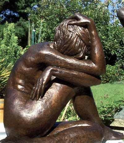 Introspection (Nude Young Woman Sitting sculpture)