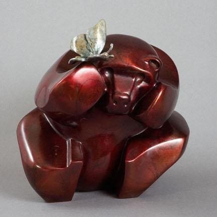 Butterflies are Free (Little Abstract Teddy Bear Sculpture)