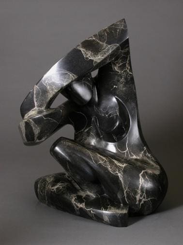 Not Knowing (Contemporary CrouchedFemale Bronze Sculpture)
