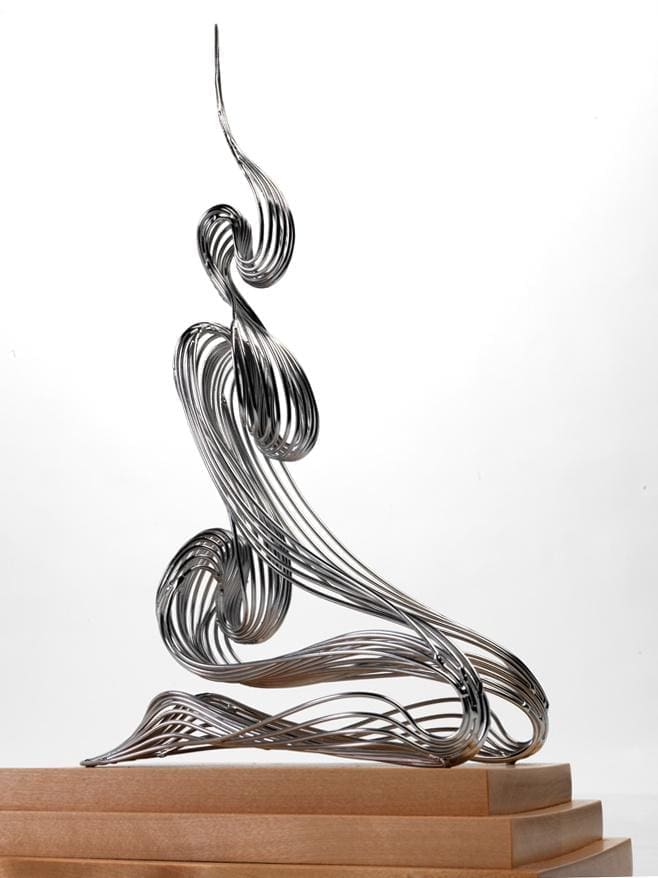 Seated Figure (stainless Steel Abstract Contemporary statuette statue)
