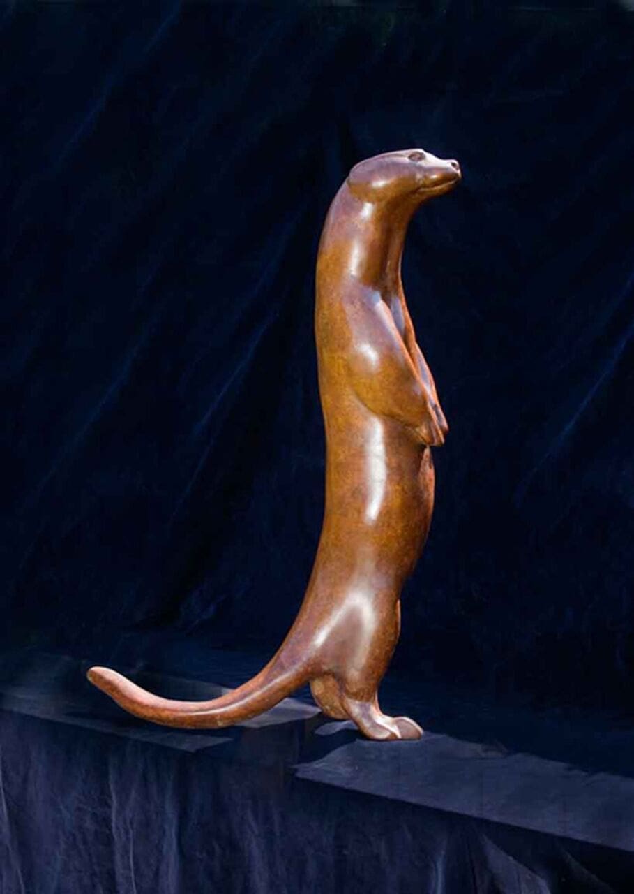 Begging Otter life size (Bronze Upright statue) - Image 2