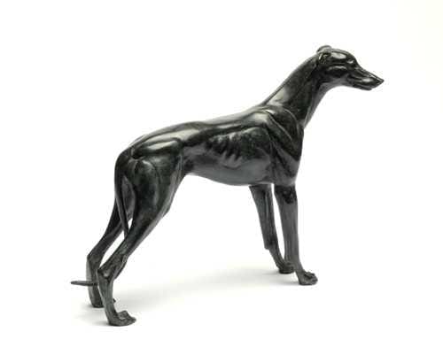 Greyhound (Small Bronze Standing Dog Sculpture)