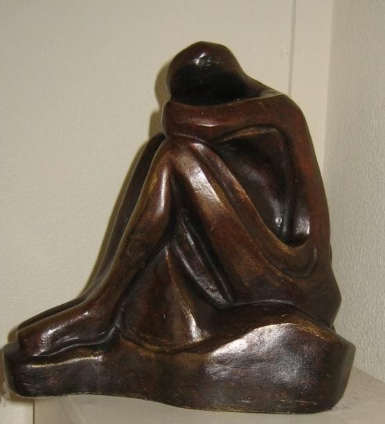 Contemplation (Nude Girl Sitting Pondering statuette)
