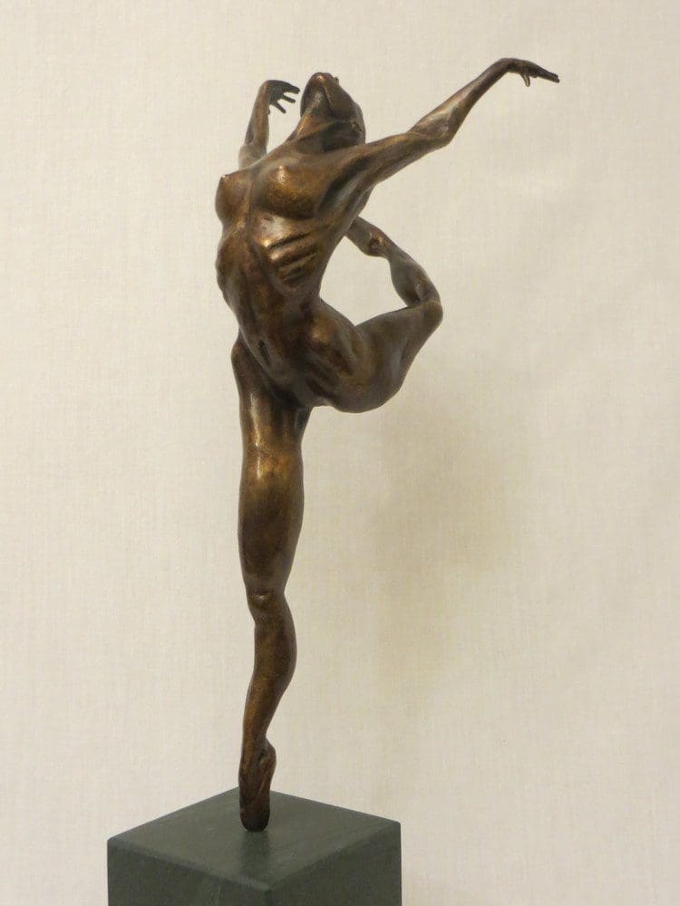 Dancer (Bronze Naked Ballerina Dancing sculpture)