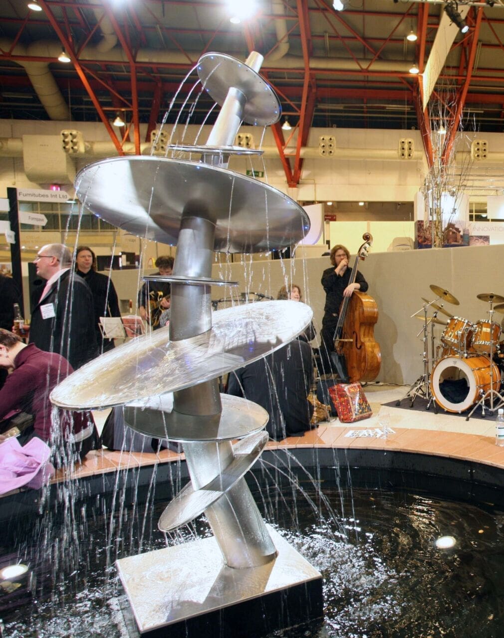 Illume Infini (stainless Steel Abstract Waterfall sculpture)