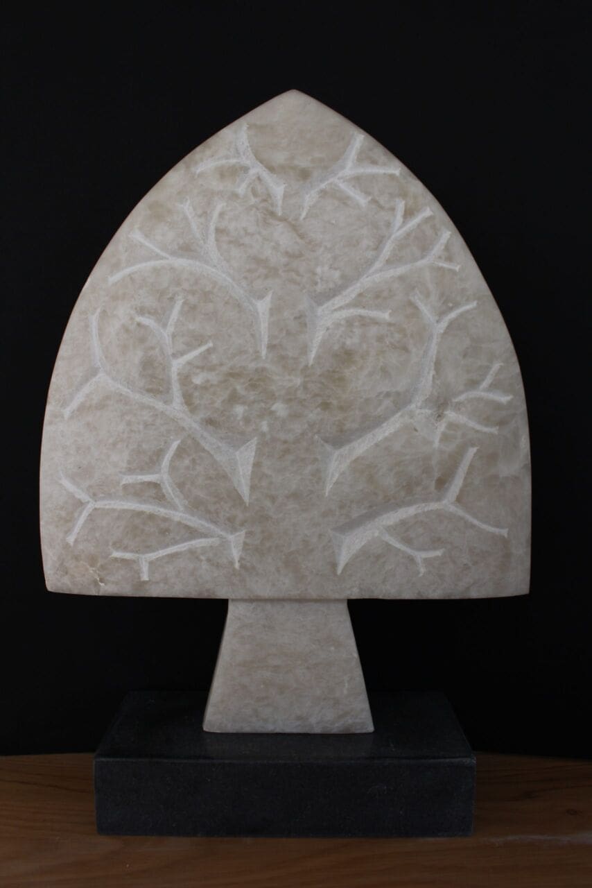 Alabaster Tree (Small Abstract Stylised Indoor statue)