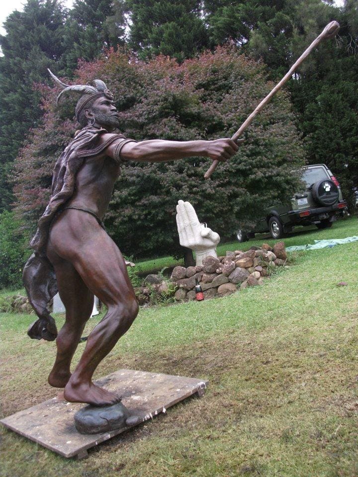 Dalasile (Life-Size Bronze African Warrior statue)