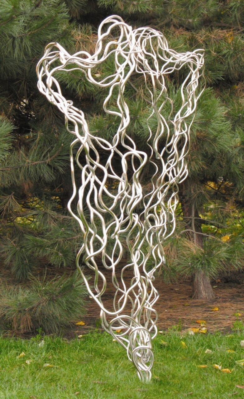 Adam and Eve - Walk (stainless Steel Couple sculpture)