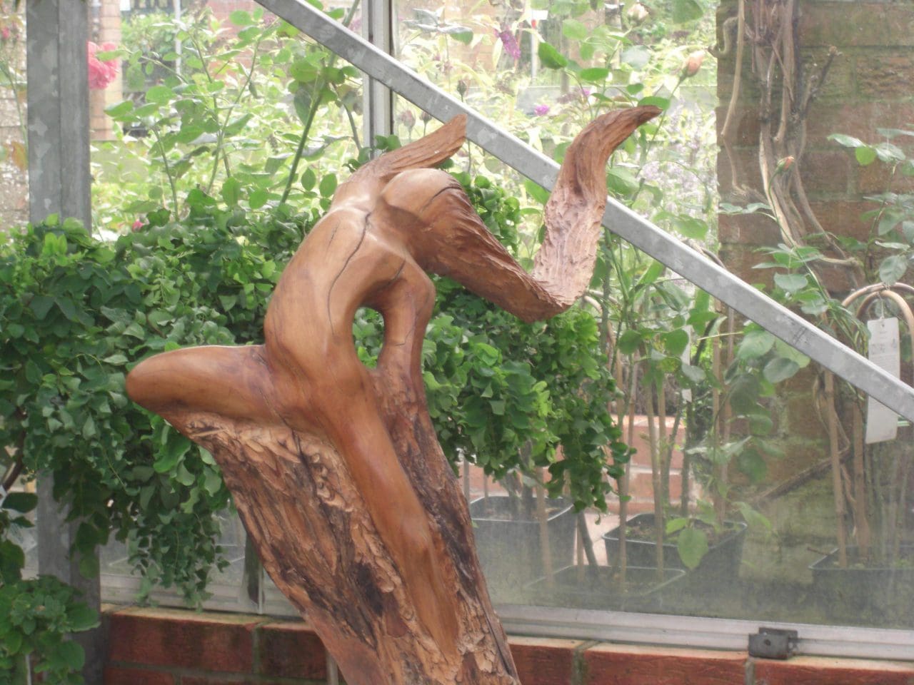 Fire Dance (Wild Pagan Carved Abstract Girl statue)