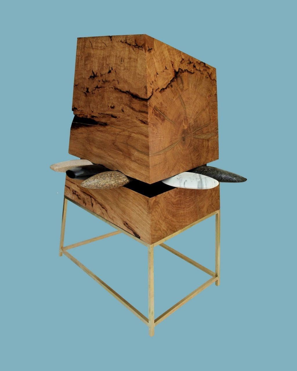 Proceso intuitivo (Abstract Rectangular Wood statue)