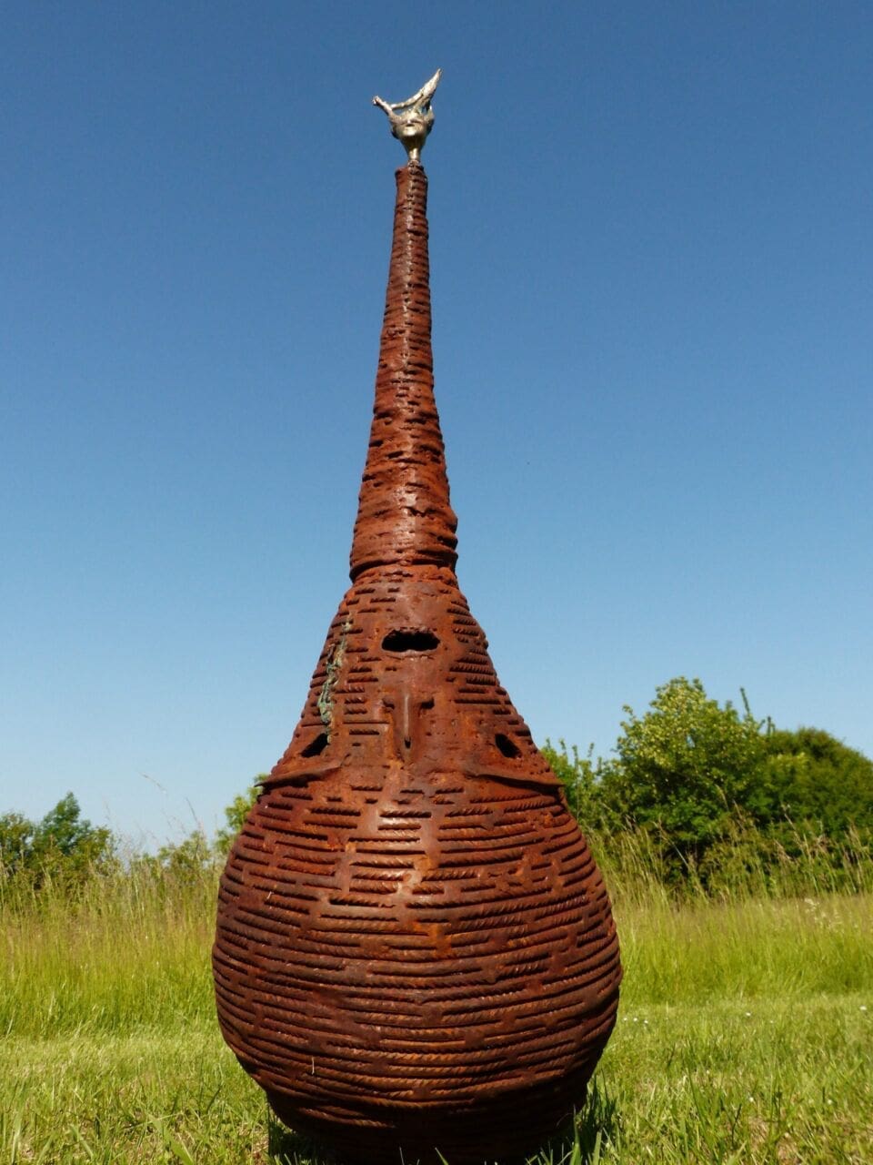 Le Monde à l`Envers (Abstract Steel And Bronze sculpture)