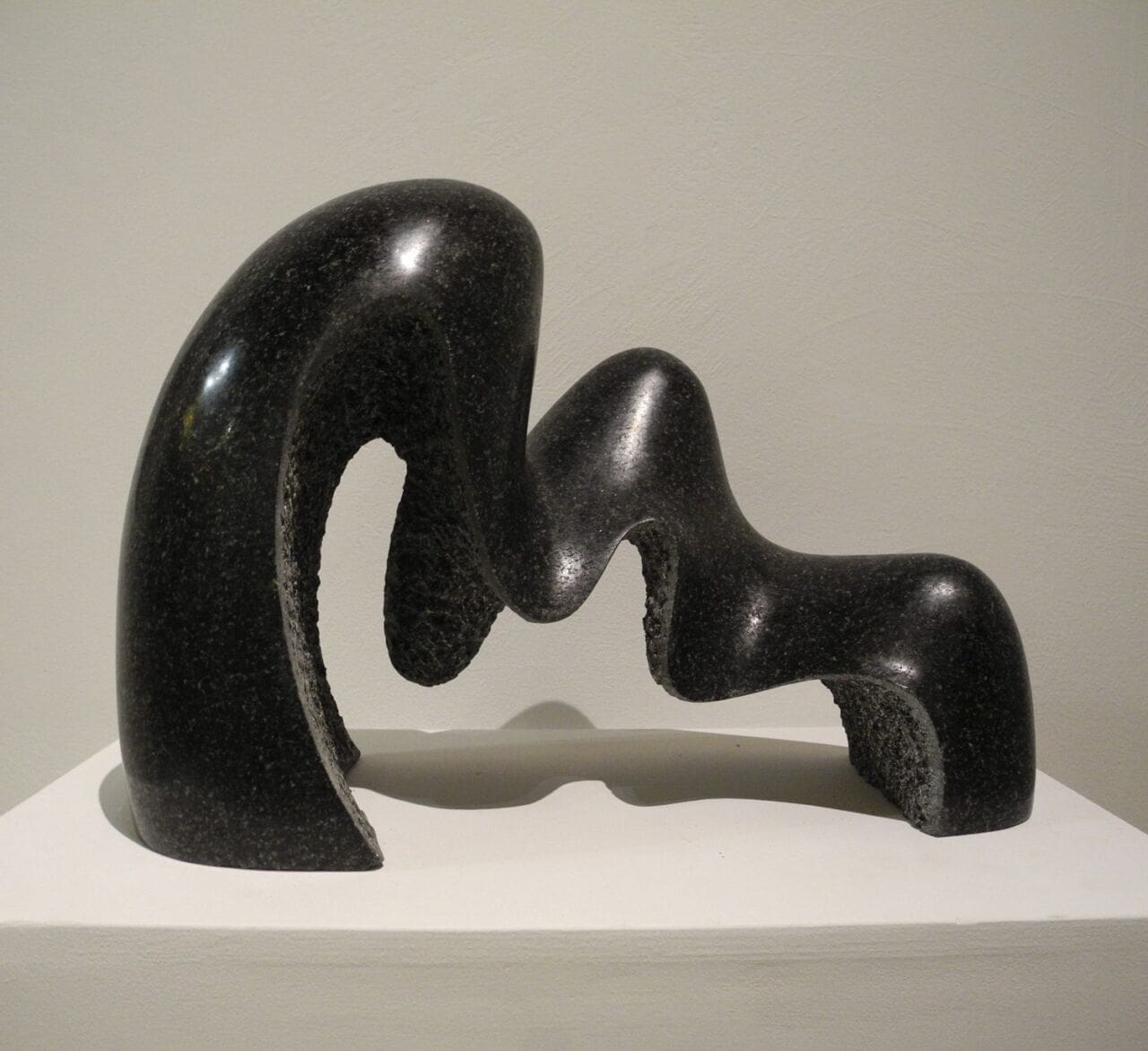 Black Waters (Modern Abstract Small Wave sculpture)