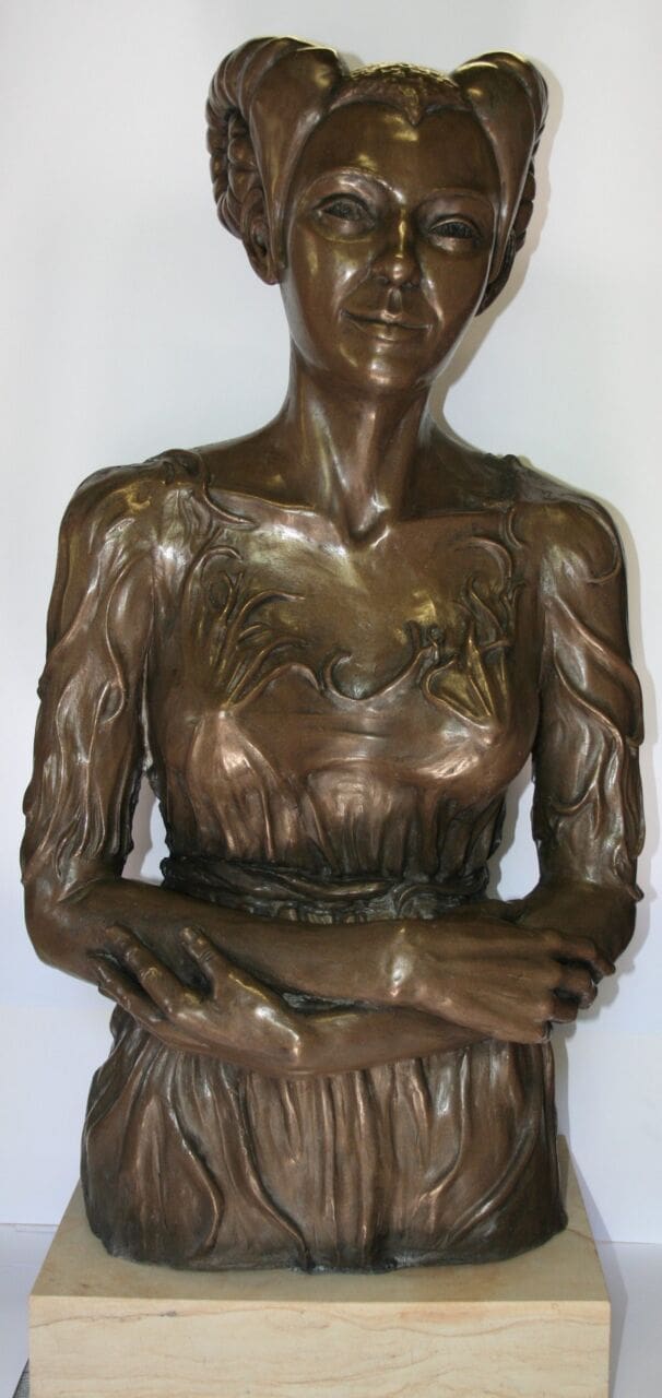 Earth Mother (Horned Female Head Bust sculpture)