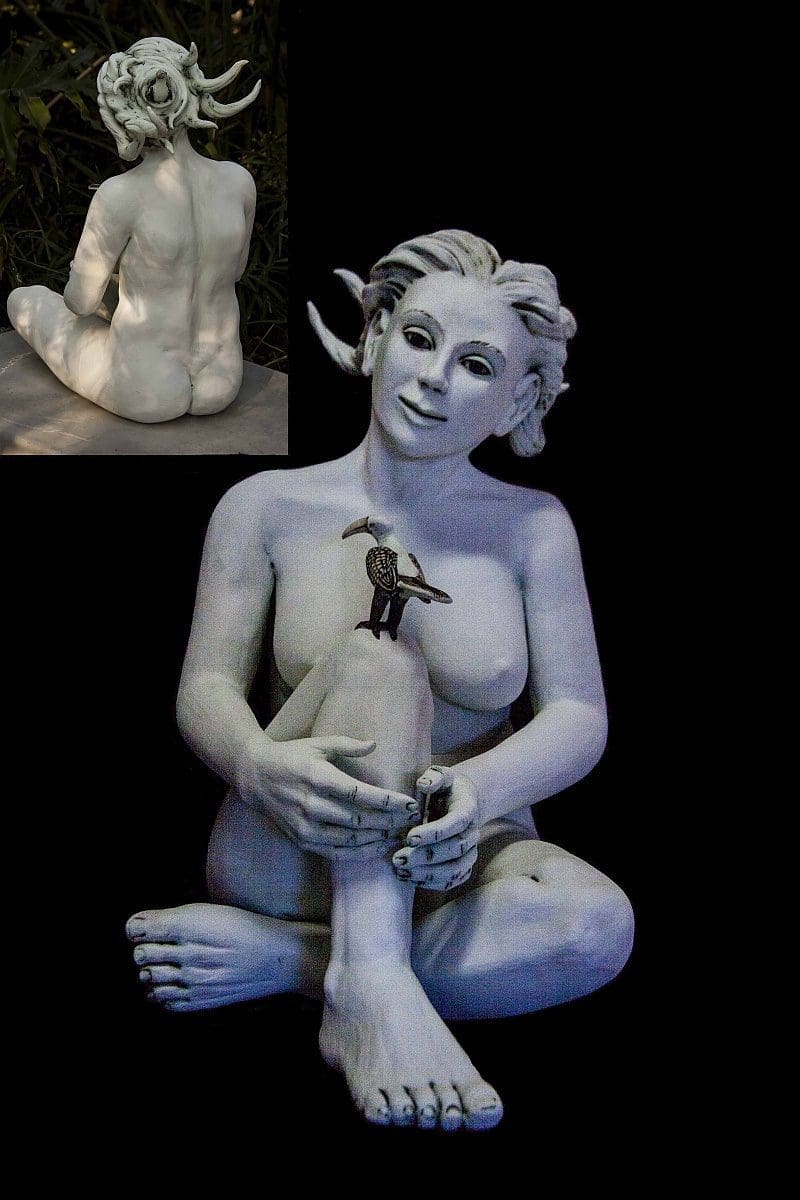 THE OPTIMIST (Small Nude Woman with Bird statuette) - Image 2