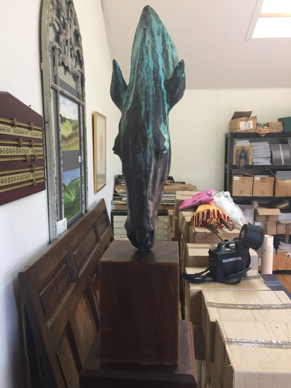 Still Water (Bronze Horse Head Drinking statue) - Image 3