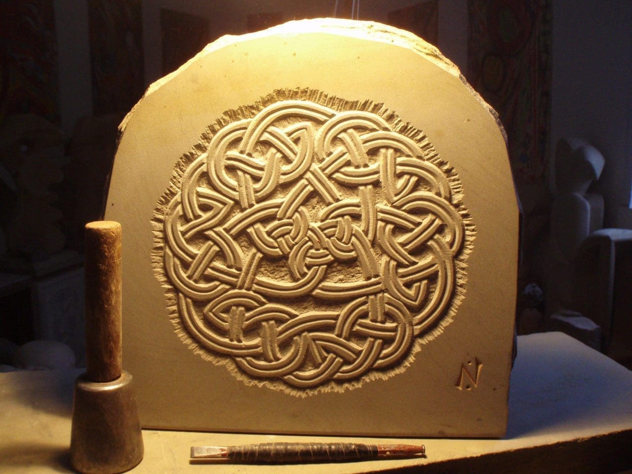 Discipline Knot Work (Intricate Stone Celtic Plaque)