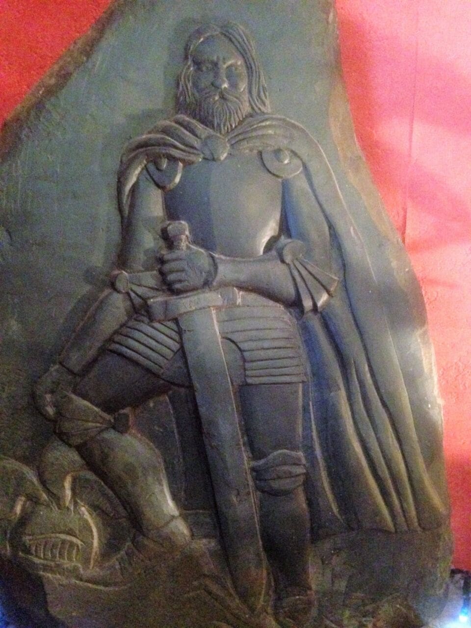 King Arthur (Carved Slate In Armour sculpture) - Image 2