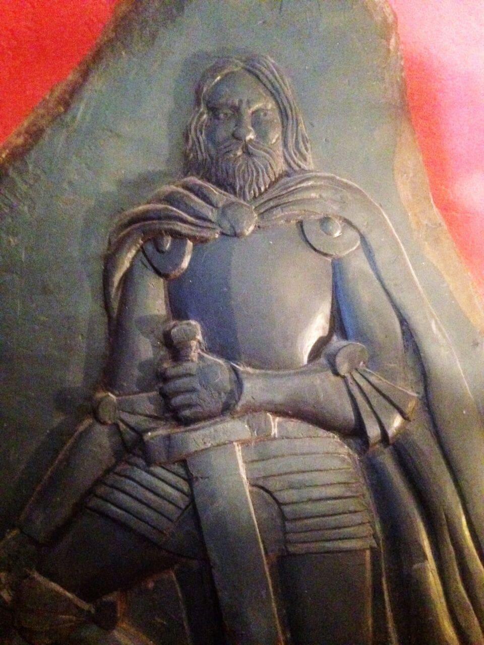 King Arthur (Carved Slate In Armour sculpture) - Image 4