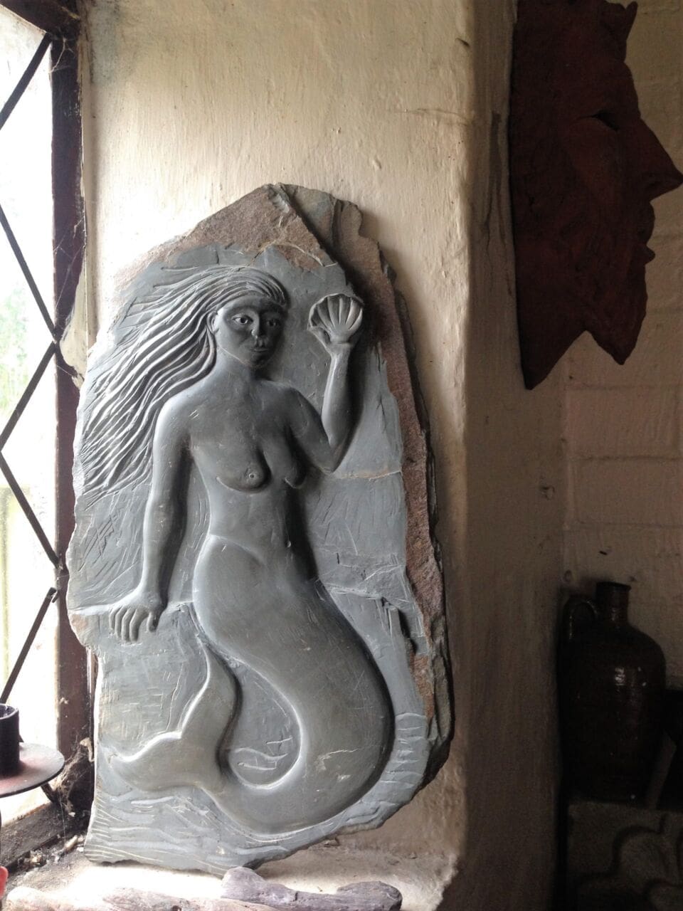 Mythical Mermaid (high Relief Carved Slate sculpture) - Image 3