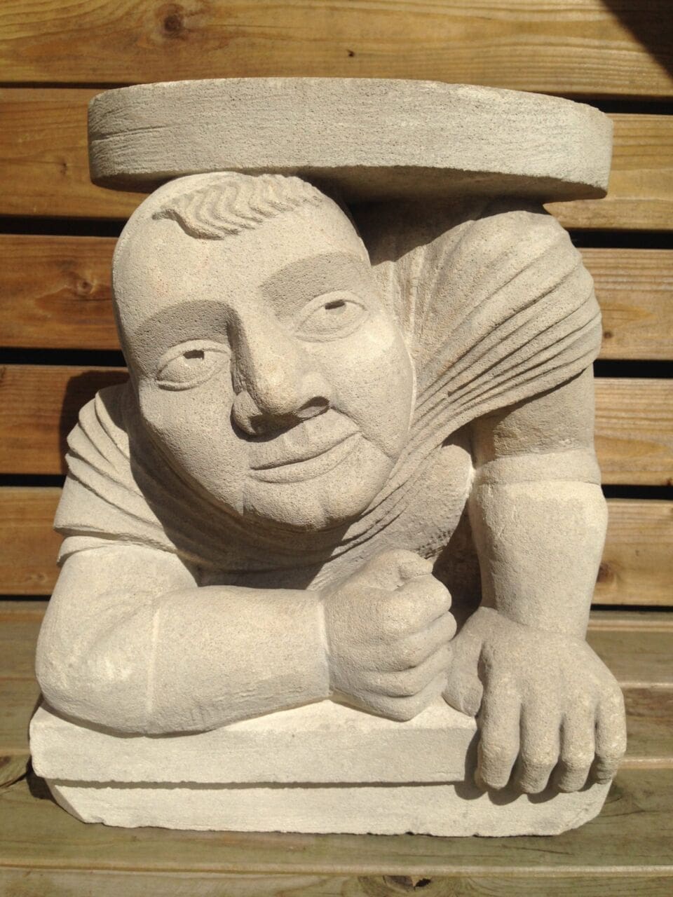 Medieval Man (Carved Stone Bust Torso statue)