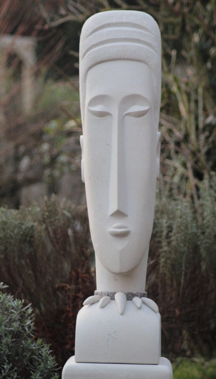 African (Carved stone Contemplation Head sculptures)