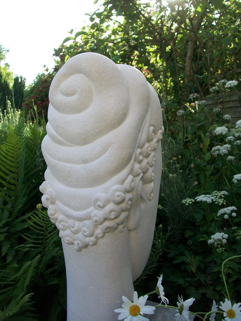 Ammonite Head (Carved Contemporary Buddha Head statue) - Image 2