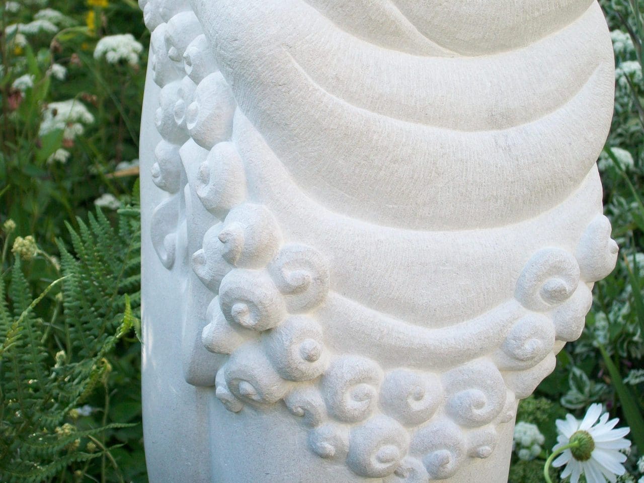 Ammonite Head (Carved Contemporary Buddha Head statue) - Image 3